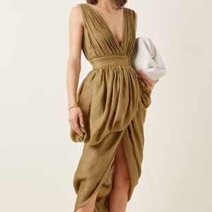 Brand New Altuzarra Linen-Silk Draped Dress-Sz 36
